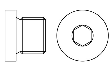 DIN 908 - Tapón roscado, paso fino, GAS