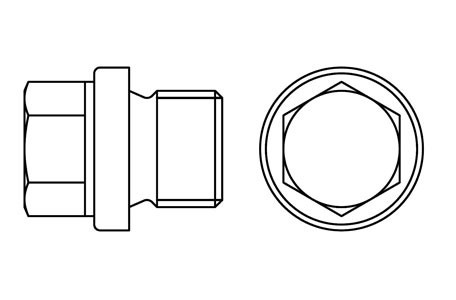 DIN 910 - Hexagon socket screw plugs with shoulder, GAS