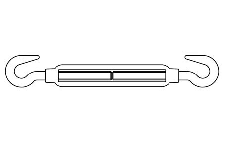 SIM 1480-B - Tensor, gancho - gancho, similar DIN 1480