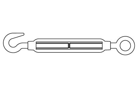 SIM 1480-C - Tensor, ojo - gancho, similar DIN 1480