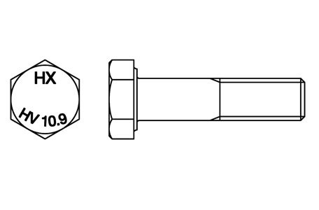 DIN 6914 - Tornillo hexagonal alta resistencia HV