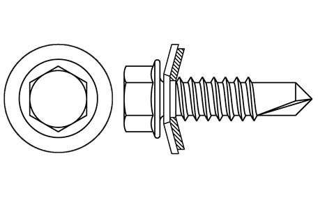 DIN 7504-K - Tornillo punta broca con arandela EPDM