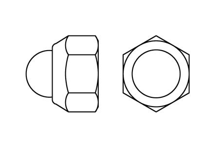 DIN 986 - Prevailing torque domed cap nuts