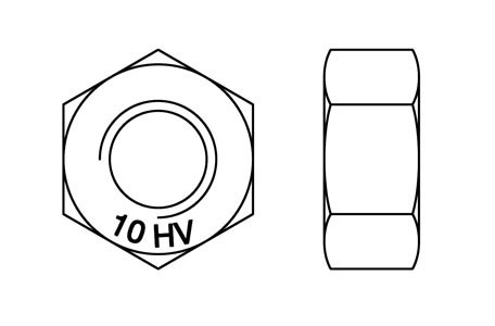 DIN 6915 - Tuerca  hexagonal alta resistencia HV