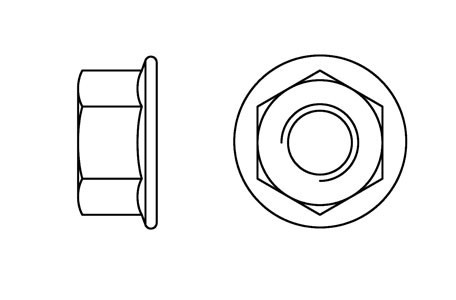 DIN 6923 - Tuerca hexagonal, collar grafilado