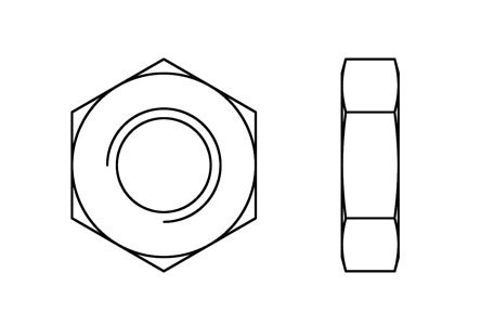 DIN 439 - Tuerca hexagonal baja, paso fino