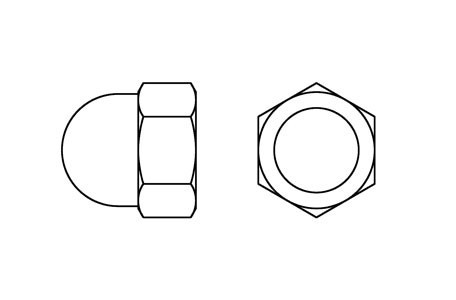DIN 1587 - Hexagon domed cap nuts