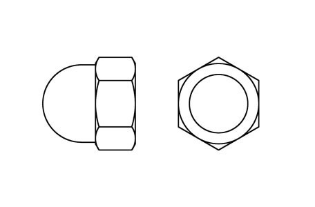 DIN 1587 - Hexagon domed cap nuts