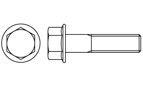 DIN 6921 Tornillo hexagonal, collar grafilado