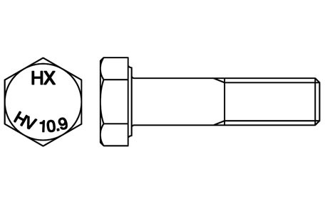 EN 14399-4 - Tornillo hexagonal para estructuras HV