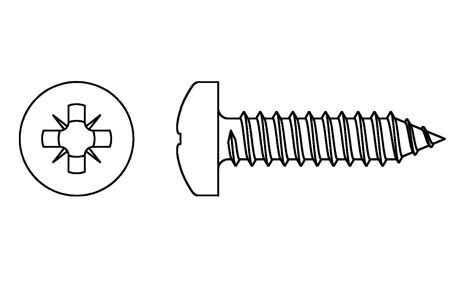 DIN 7981 - Self tapping screws, pozidrive Z