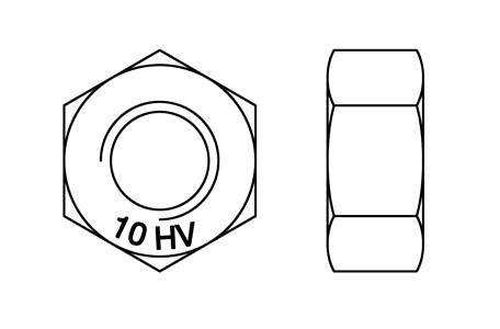 EN 14399-4 - Tuerca hexagonal para estructuras HV