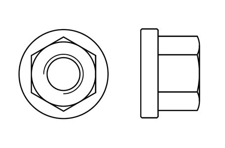 DIN 6331 - Tuerca hexagonal, 1,5 d con collar