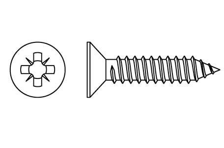 DIN 7982 - Self tapping screws, pozidrive Z